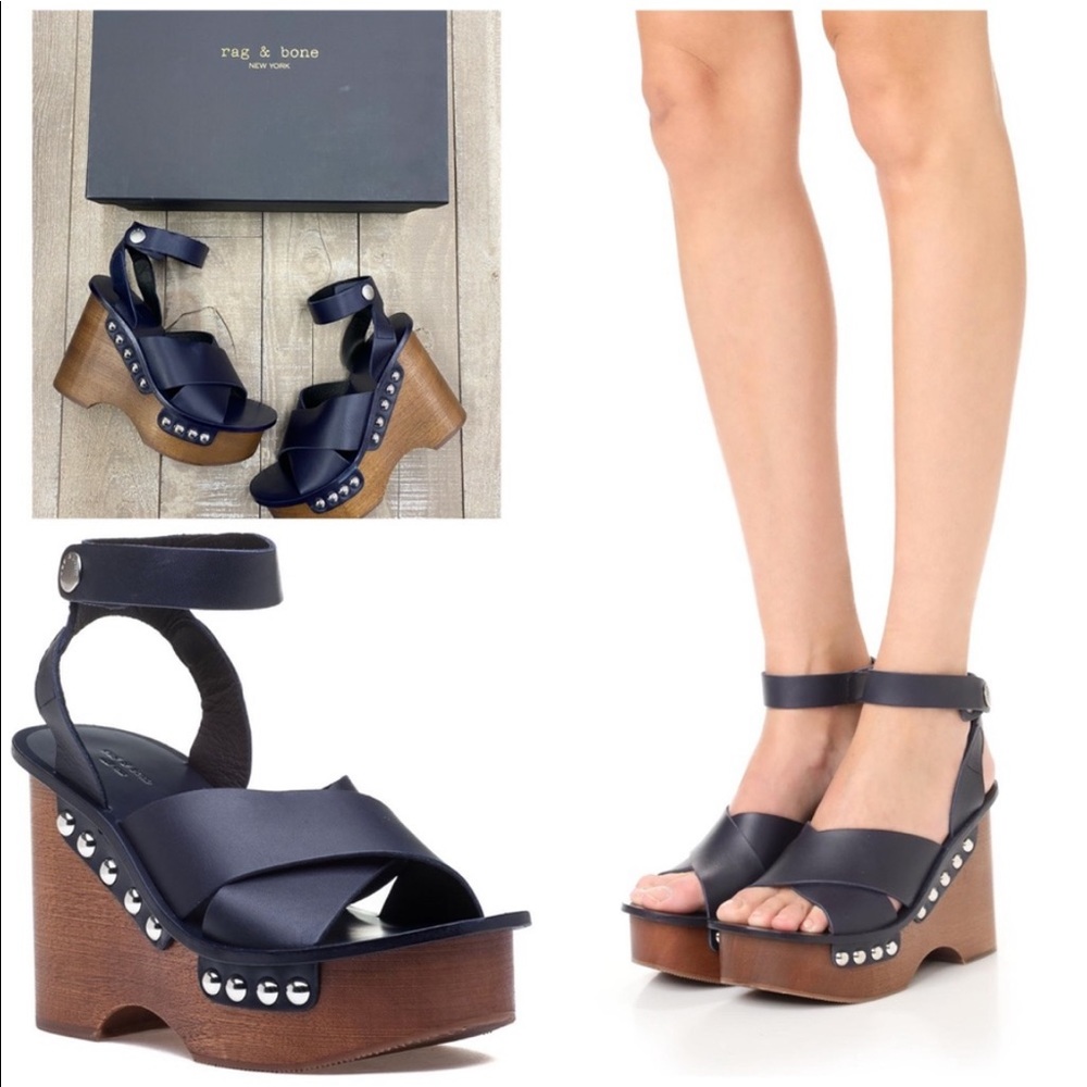 Rag & Bone Hester wooden platform Rare sold out wood boho